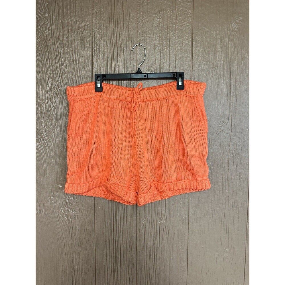 NWT 525‎ America Born In Bklyn Knit Shorts Tiger Lily Size XL Beachy High Waist